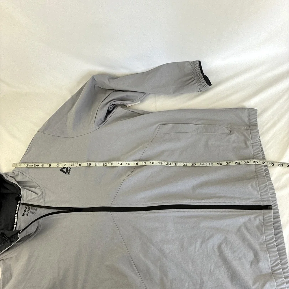 New Mens Reebok Ascent Full Zip Windbreaker Jacket Size 3XL NWT Gray Sleet